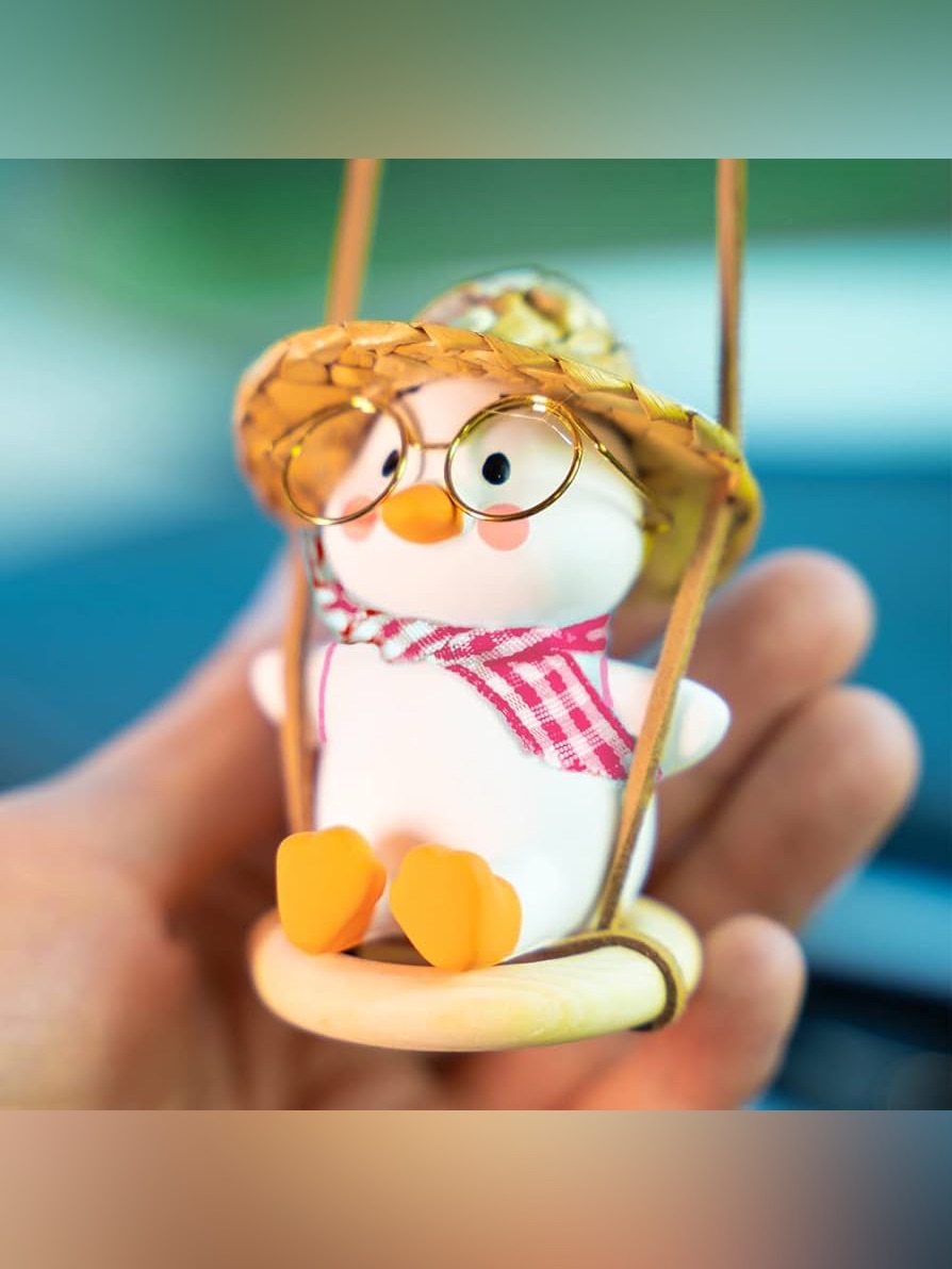 Swing Duck Car Hanging Ornament Cute Swing Duck Car Pendant Swing Duck Auto Deco